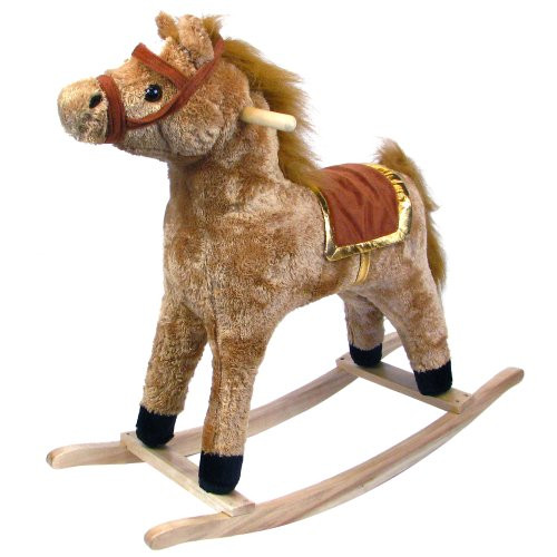 Happy Trails Horse Plush Rocking Horse - Wooden Rocker