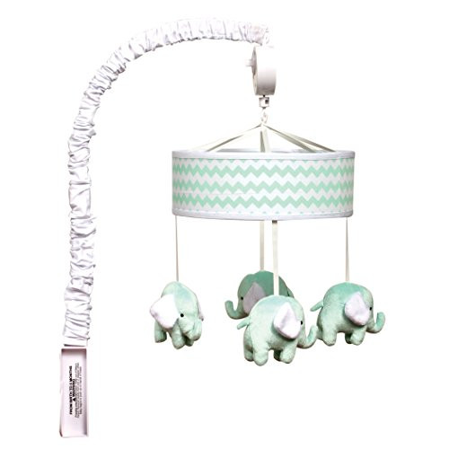Trend Lab Mint,Chevron, Elephant Musical Crib Mobile, Baby Mobile, Nursery