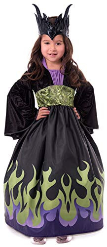 Little Adventures Dragon Queen Dress Up Costume with Soft Crown (Medium Age 3-5)