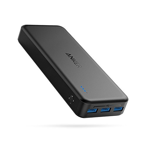 Portable Charger Anker Powercore Elite 20000, 20000mAh Power Bank with 3-Port 6A Output, Dual Input and 4A Fast Recharging