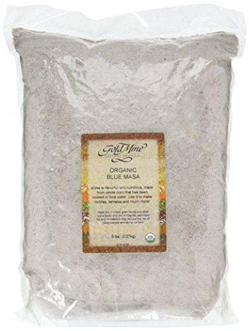 Gold Mine Blue Corn Masa Harina - USDA Organic - Macrobiotic, Vegan, Kosher and Gluten-Free Flour for Healthy Mexican Dishes - 5 LBS Gold Mine Blue Corn Masa Harina - USDA Organic - Macrobiotic, Vegan, Kosher and Gluten-Free Flour for Healthy Mexican Dishes - 5 LBS