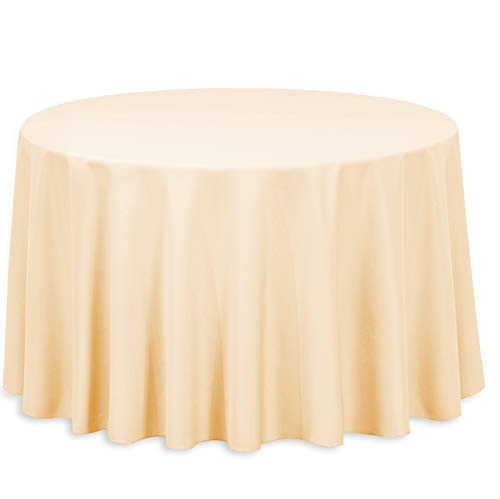 LinenTablecloth Round Polyester Tablecloth, 120-Inch, Cantaloupe