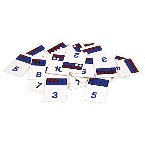 hand2mind Ten Frame Dominoes, Counting and Adding Games (Set of 30)
