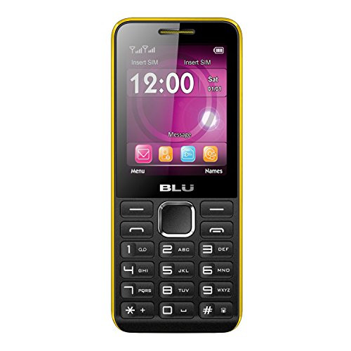 BLU Tank II T193 Unlocked GSM Dual-SIM Cell Phone w/ Camera and 1900 mAh Big Battery - Unlocked Cell Phones - Retail Packaging - Black Yellow