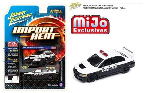 Johnny Lightning 2004 Mitsubishi Lancer Evolution EVO Police MIJO 1/64 JLCP7126
