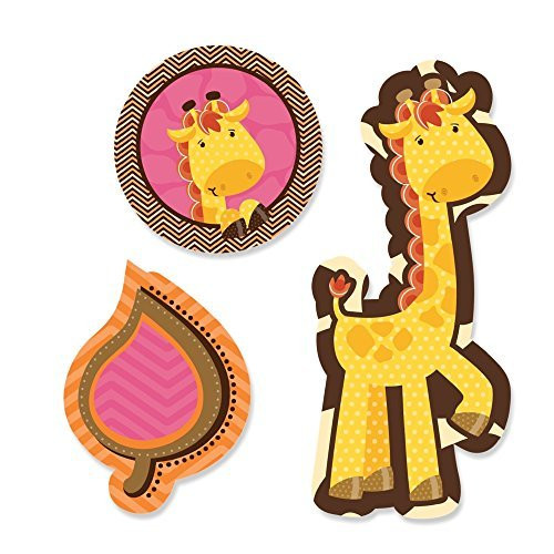 Big Dot of Happiness Giraffe Girl - DIY Shaped Baby Shower or Birthday Party Cut-Outs - 24 Count