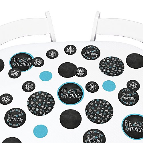 Big Dot of Happiness Be Merry - Snowflake Holiday Party Giant Circle Confetti - Merry Christmas Party Decorations - Large Confetti 27 Count
