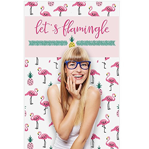 Big Dot of Happiness Pink Flamingo - Party Like a Pineapple - Tropical Summer Photo Booth Backdrop - 36 x 60 inches