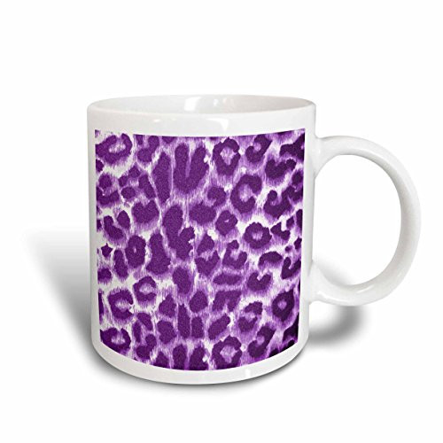 3dRose Purple Leopard Print Animal Print Fashion Ceramic Mug, 15-Ounce