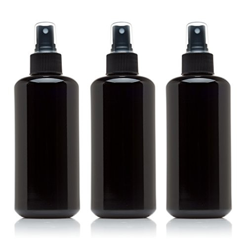 Infinity Jars 200 Ml (6.7 fl oz) Black Ultraviolet Glass Fine Mist Spray Bottle 3-Pack