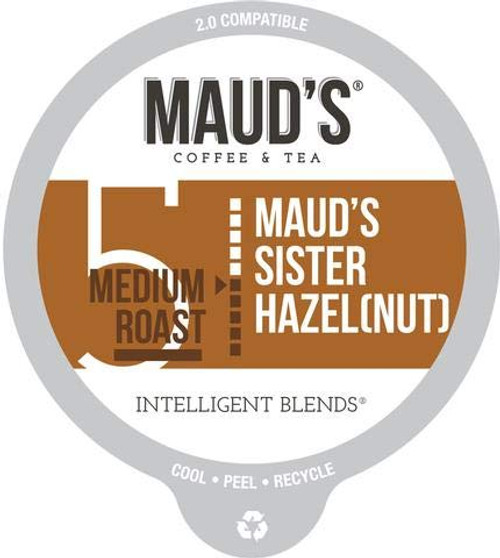Maud's Hazelnut Flavored Coffee, 100ct. Recyclable Single Serve Coffee Pods  Richly Satisfying Arabica Beans California Roasted, K-Cup Compatible Including 2.0