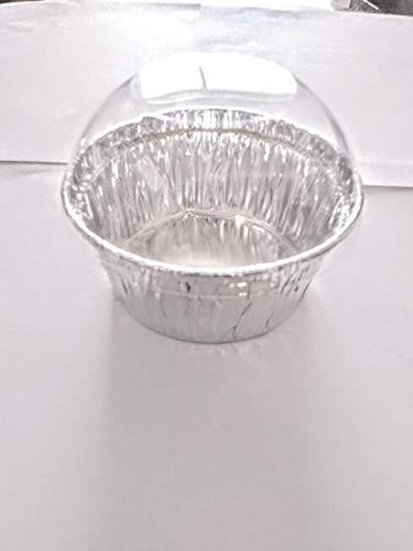 5oz (150ml) Silver Color Aluminum Foil Baking Cups with Dome Lids,40/Pack