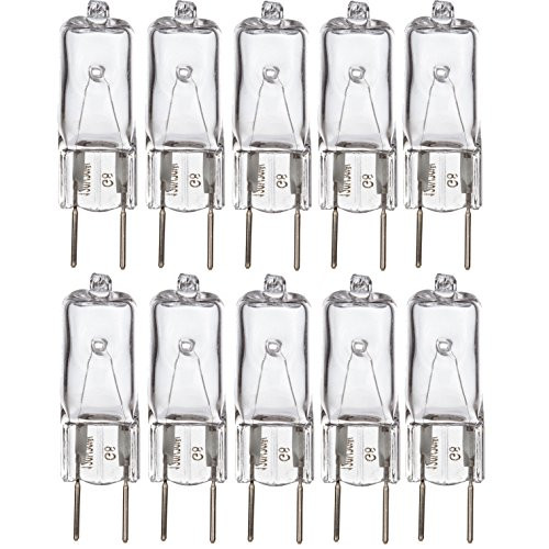 Simba Lighting Halogen Light Bulb G8 T4 35W JCD Bi-Pin (10 Pack) Longer 1.75" Length for Kitchen Hood, Landscape Lights, Desk and Floor Lamps, Wall Sconces, 120V Dimmable, 2700K Warm White