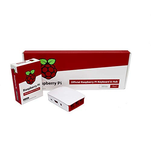 Raspberry Pi Official Keyboard, Mouse and Case Value Pack (U.S. Version, RPi 3 Model B/B+ Case, Red/White) by PepperTech Digital