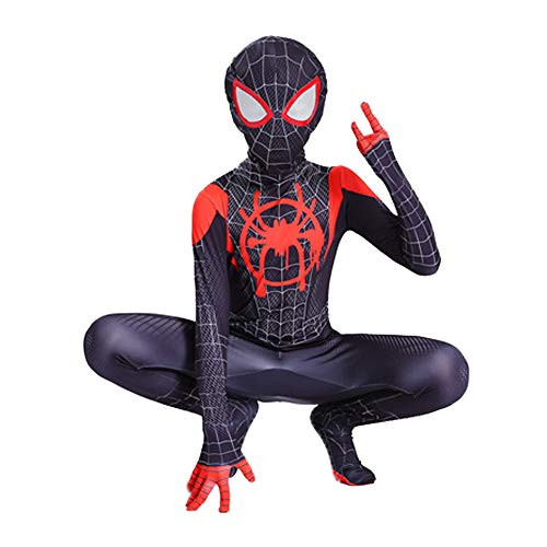 Da Mai Kids Spider Spandex Zentai Halloween Cosplay Suit Kids Costume Superhero Bodysuit Black
