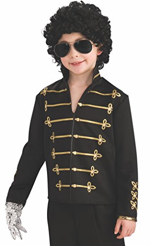 Michael Jackson Child's Value Military Jacket Costume Accessory, Large, Black