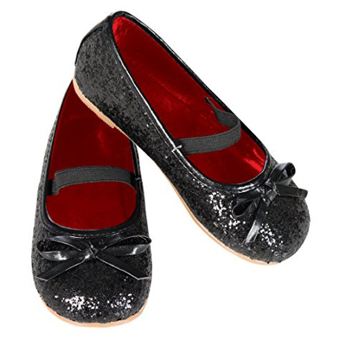 Rubie's Costume Black Glitter Child Flat Shoes, Small