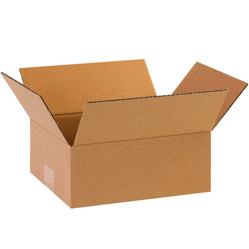 Partners Brand P1084 Flat Corrugated Boxes, 10'L x 8'W x 4'H, Kraft (Pack of 25)