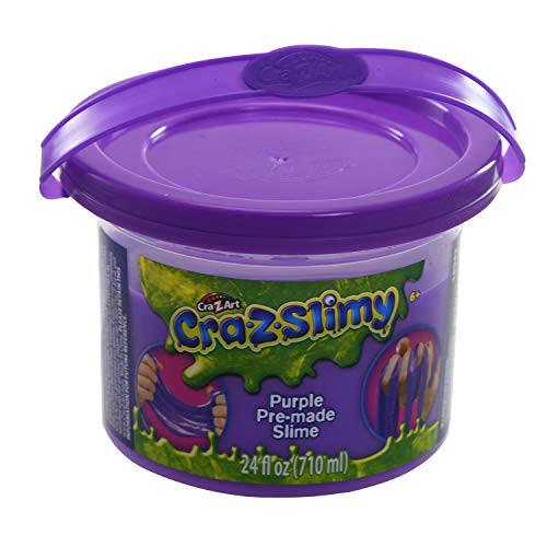 Cra-Z-Art CRA-Z-Slimy Premade Slime Goop Bucket Storage Tub with Handle, Purple, 24 Ounces