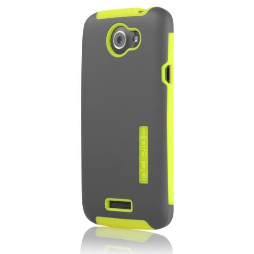 Incipio HT-285 SILICRYLIC DualPro Case for HTC One X - 1 Pack - Retail Packaging - Dark Gray/Neon Yellow
