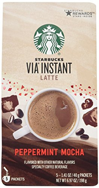 Starbucks Via Peppermint Mocha Latte - 5 Single Serve Packets