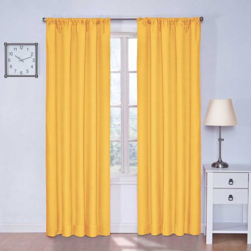 ECLIPSE Kids 13303042X084MIM Microfiber 42-Inch by 84-Inch Room Darkening Single Window Curtain Panel, Mimosa