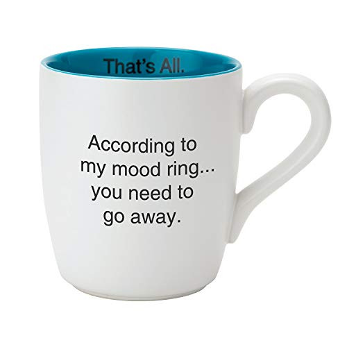 Mood Ring Need To Go Away Glossy Blue and White 16 ounce Engraved Ceramic Mug