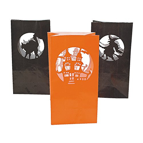 Fun Express Paper Halloween Silhouette Luminary Bags - 12 Pieces