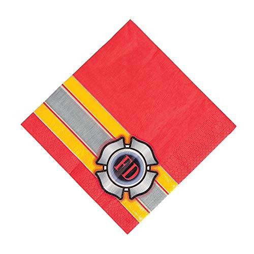 Fun Express - Fire House Hero Lunch Napkins (16pc) for Birthday - Party Supplies - Print Tableware - Print Napkins - Birthday - 16 Pieces
