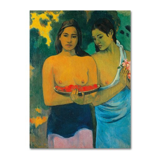 Two Tahitian Women 1899 Artwork by Paul Gauguin, 18 by 24-Inch Canvas Wall Art