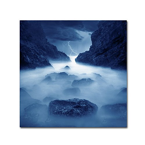 Tormenta En Ixtapa Blue by Moises Levy, 24x24-Inch Canvas Wall Art