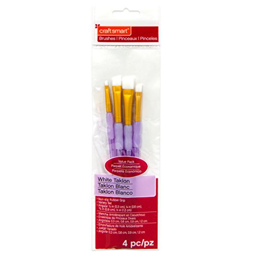 White Taklon Angular Brushes Value Pack By Craft Smart