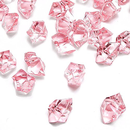 Pink Fake Crushed Ice Rocks, 150 PCS Fake Diamonds Plastic Ice Cubes Acrylic Clear Ice Rock Diamond Crystals Fake Ice Cubes Gems for Home Decoration Wedding Display Vase Fillers by DomeStar Pink Fake Crushed Ice Rocks, 150 PCS Fake Diamonds Plastic Ice Cubes Acrylic Clear Ice Rock Diamond Crystals Fake Ice Cubes Gems for Home Decoration Wedding Display Vase Fillers by DomeStar