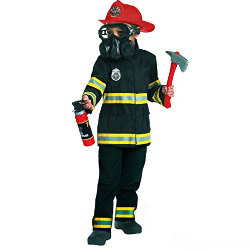 Kids Fire Fighter Costume Emergency Services Boys Fireman Uniform Childs Outfit  Medium (Age 6-8)