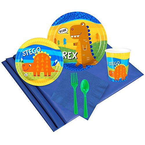 T-Rex Childrens Birthday Party Supplies - Tableware Party Pack (24)