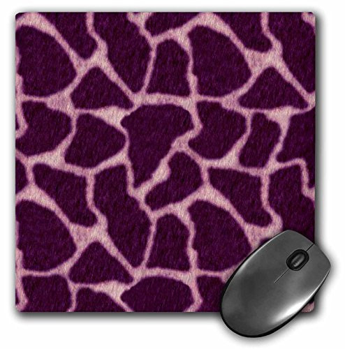 3dRose LLC 8 x 8 x 0.25 Inches Mouse Pad, Giraffe Print, Purple (mp_15372_1)