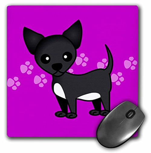 3dRose LLC 8 x 8 x 0.25 Inches Cute Black Chihuahua Purple Pawprint Background Mouse Pad (mp_12080_1) 3dRose LLC 8 x 8 x 0.25 Inches Cute Black Chihuahua Purple Pawprint Background Mouse Pad (mp_12080_1)