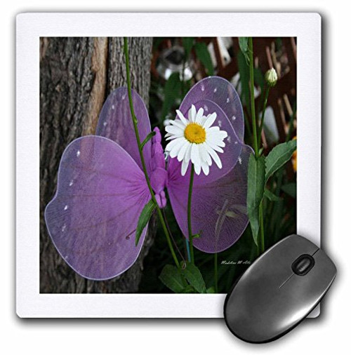 3dRose LLC 8 X 8 X 0.25 Inches Purple Butterfly and Daisy Mouse Pad (mp_26627_1) 3dRose LLC 8 X 8 X 0.25 Inches Purple Butterfly and Daisy Mouse Pad (mp_26627_1)