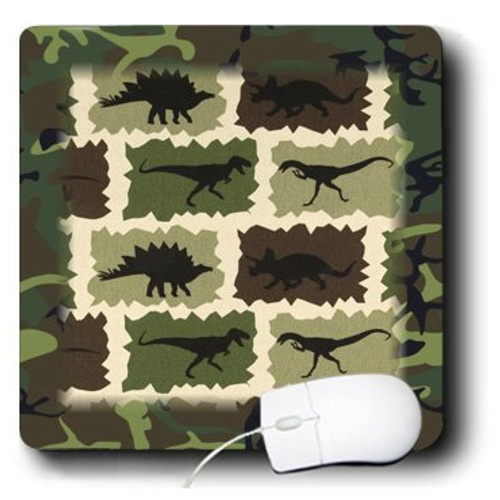 3dRose LLC 8 x 8 x 0.25 Inches Dinosaurs on Green and Brown Camouflage Mouse Pad (mp_60629_1) 3dRose LLC 8 x 8 x 0.25 Inches Dinosaurs on Green and Brown Camouflage Mouse Pad (mp_60629_1)