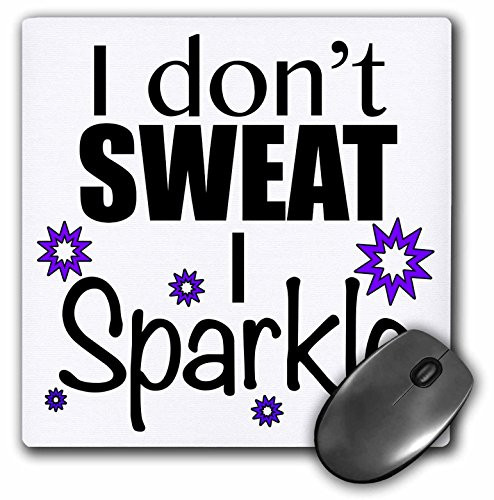 3dRose I Dont Sweat I Sparkle Purple Mouse Pad (mp_171955_1)