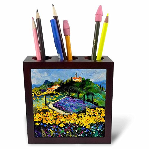 3dRose ph_21120_1 Provence Sunflowers Tile Pen Holder, 5-Inch