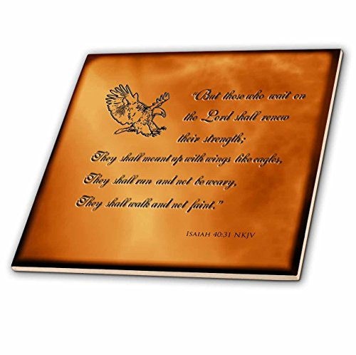 3dRose ct_30756_1 Isaiah 40 31 Bible Verse with Eagle Engraved Into a Copper Background Ceramic Tile, 4" 3dRose ct_30756_1 Isaiah 40 31 Bible Verse with Eagle Engraved Into a Copper Background Ceramic Tile, 4"