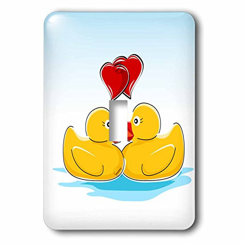 3dRose lsp_125046_1 Two Cute Yellow Rubber Ducks with Red Hearts Single Toggle Switch