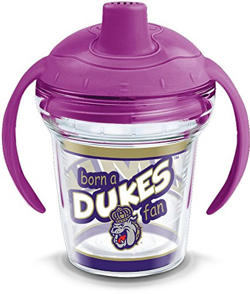 Tervis 1292430 James Madison Dukes Born a Fan Tumbler with Wrap and Parachute Purple Lid, 6oz My First Sippy Cup, Clear Tervis 1292430 James Madison Dukes Born a Fan Tumbler with Wrap and Parachute Purple Lid, 6oz My First Sippy Cup, Clear