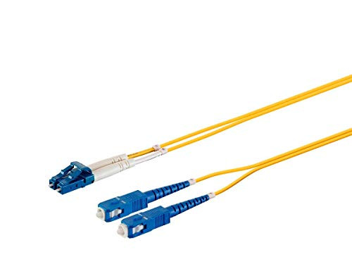 Monoprice Fiber Optic Cable - 5M (Meter) - LC/UPC-SC/UPC, G657A1, Single Mode, Duplex, 2mm, PVC