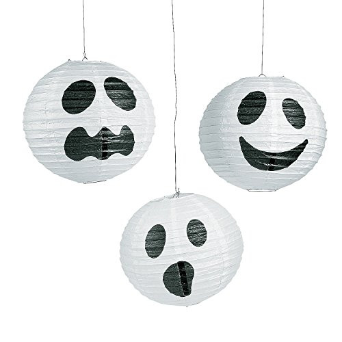 Fun Express - Ghost Paper Lanterns for Halloween - Party Decor - Hanging Decor - Lanterns - Halloween - 6 Pieces