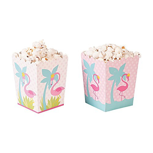Fun Express - 1st Flamingo Popcorn Boxes (2dz) for Birthday - Party Supplies - Containers & Boxes - Paper Boxes - Birthday - 24 Pieces