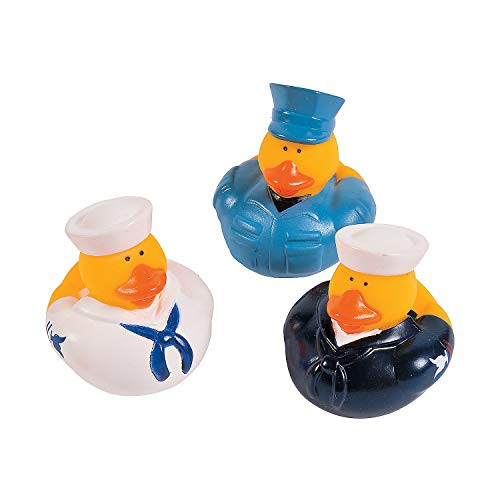 Fun Express - Navy Rubber Duckies - Toys - Character Toys - Rubber Duckies - 12 Pieces Fun Express - Navy Rubber Duckies - Toys - Character Toys - Rubber Duckies - 12 Pieces