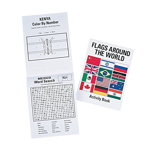 Fun Express 12 ~ Multicultural / Flags Around The World Activity Pads ~ 12-Page Activity Pad ~ 5" x 7"