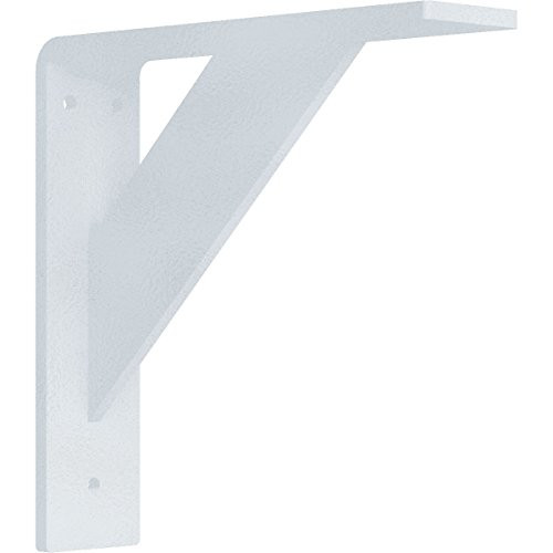 Ekena Millwork BKTM02X08X08TRHWH 2" W D x 8" H Traditional Steel Bracket, Hammered White, 2 Wx 8 Dx 8